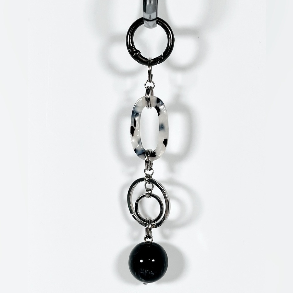 Black & Marble Bag Charm / Keychain